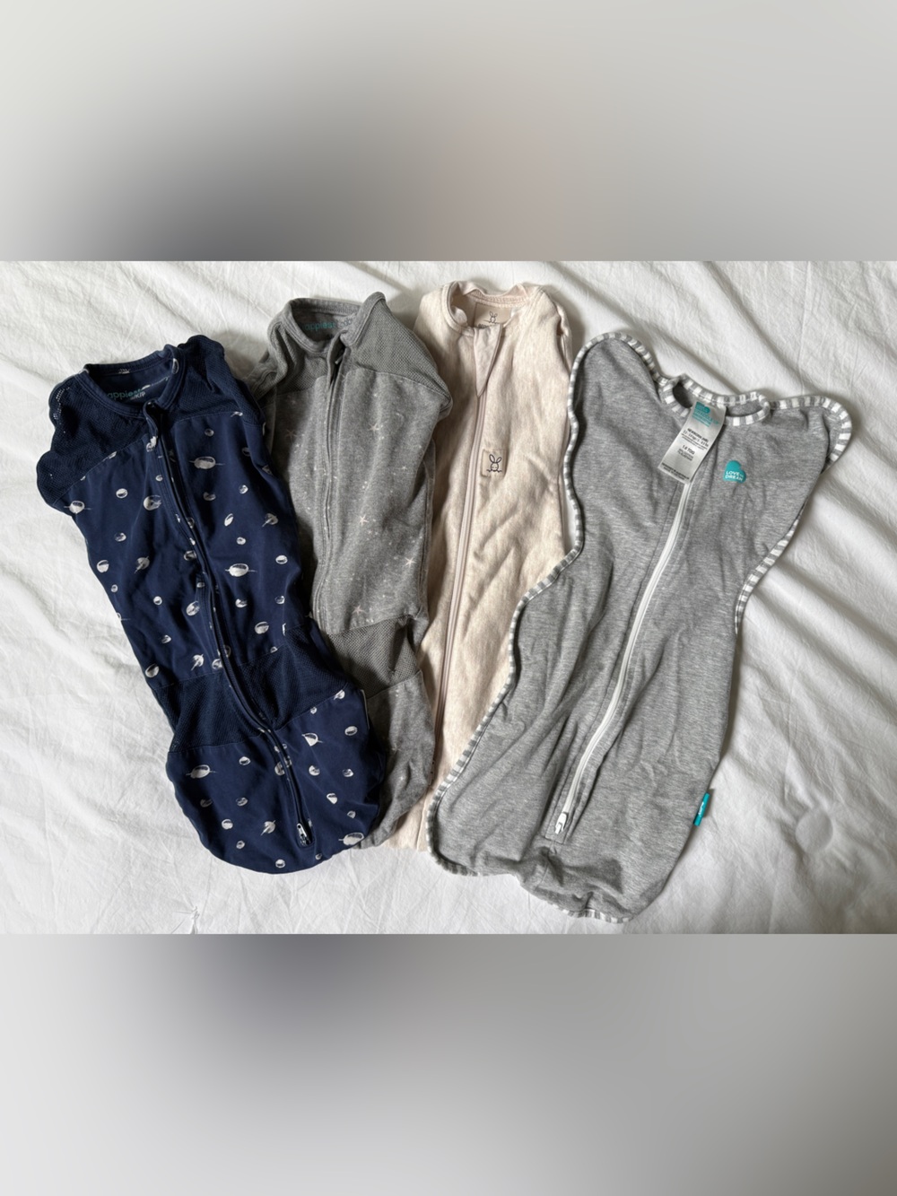 Four Newborn Swaddles - Happiest Baby, Ergopouch, Love to Dream